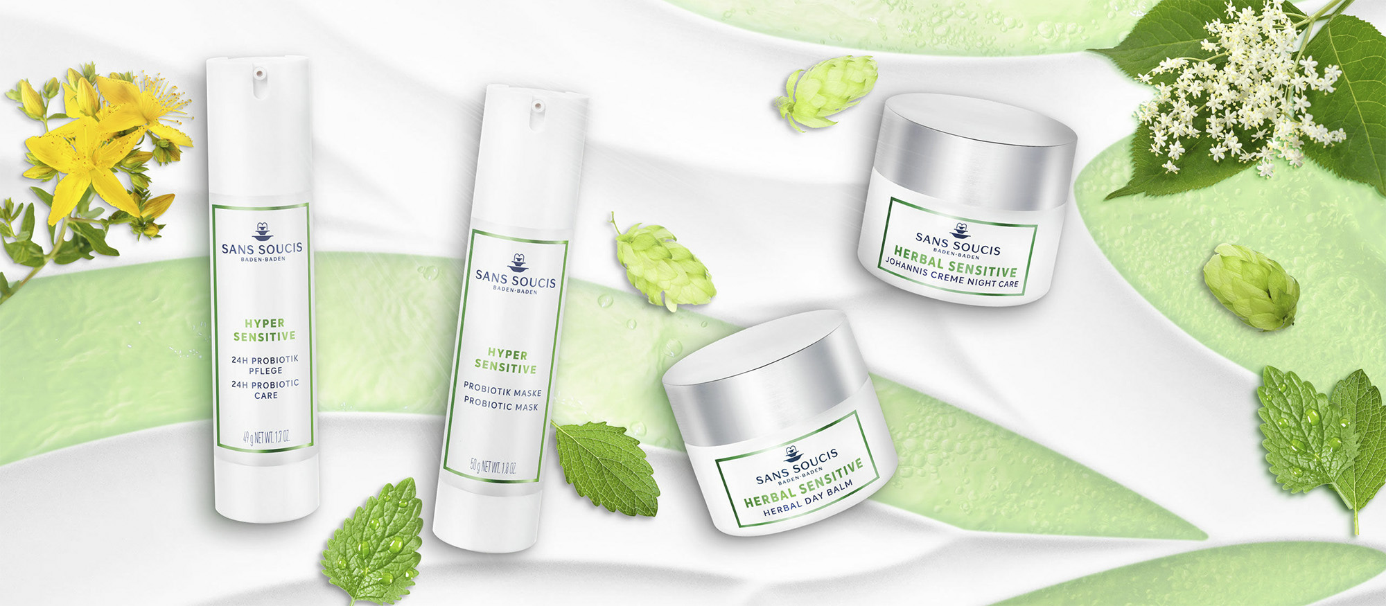 Herbal semsitive & hyper sensitive cosmética alemana natural SansSoucis aplicación