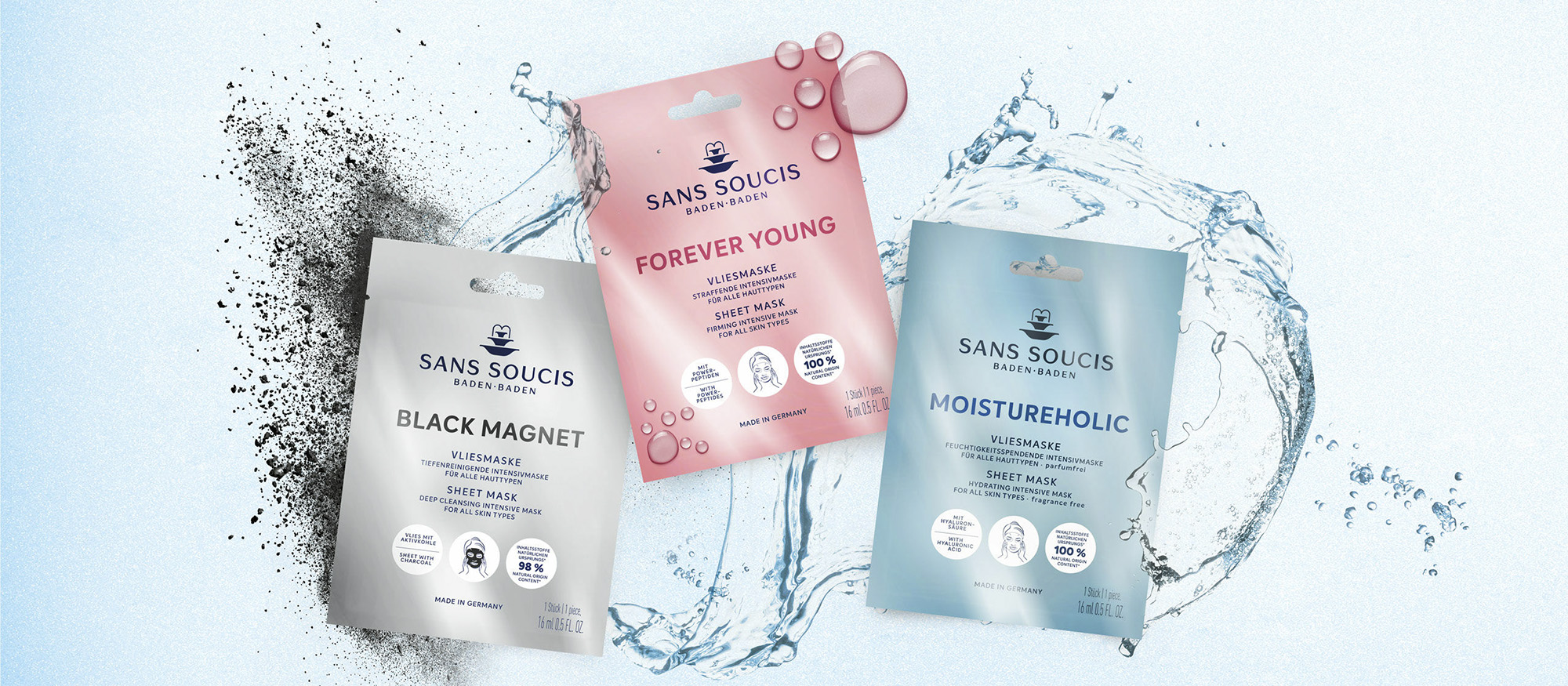sheet masks mascarillas cosmética alemana natural Sans Soucis