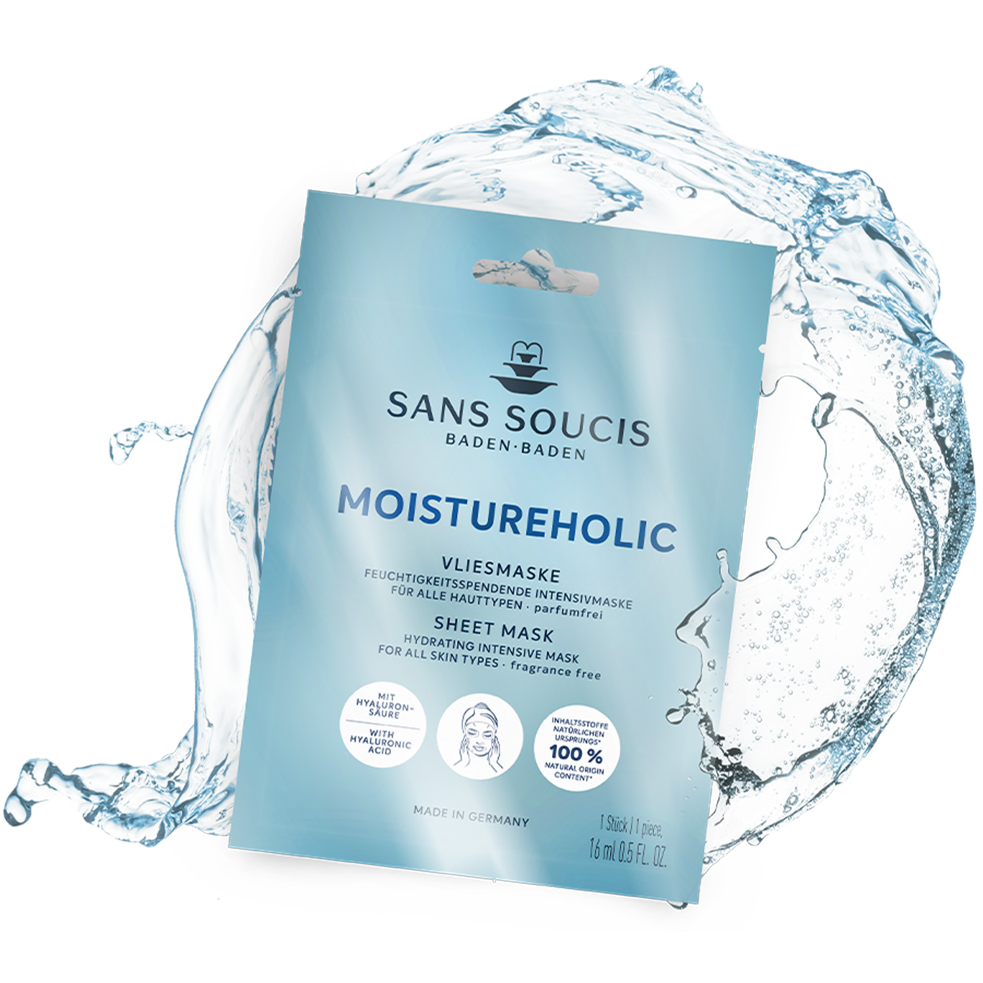 sheet masks mascarillas humedad y energía cosmética alemana natural Sans Soucis España