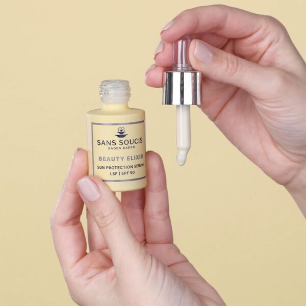 Beauty elixir serum con protección solar cosmética alemana natural SansSoucis