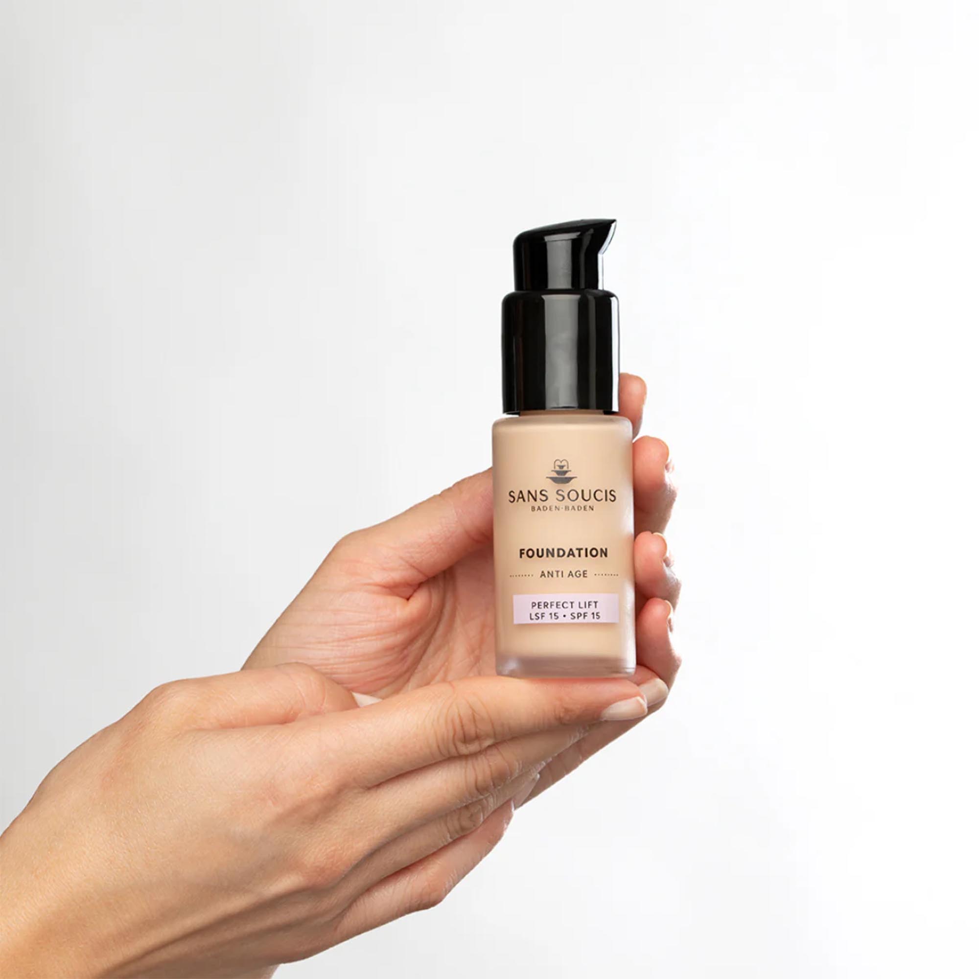 Foundation Perfect Lift 10 Light Beige base maquillaje sanssoucis