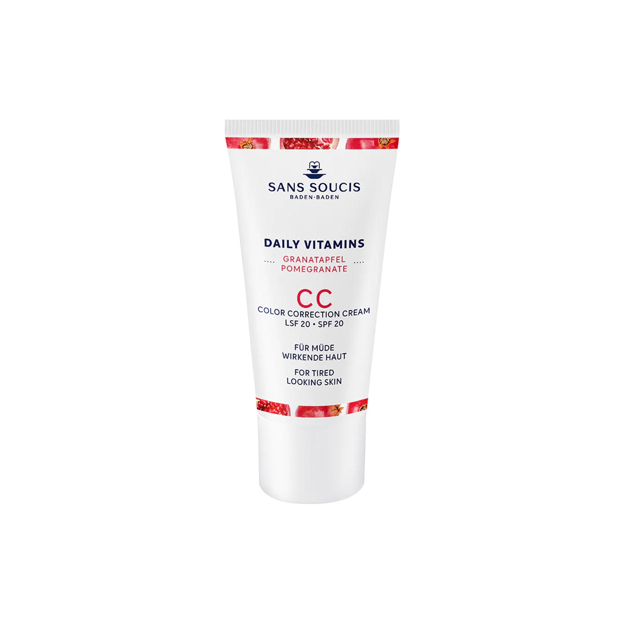 Vitaminas diarias crema facial correctora con color spf20 para piel con aspecto cansado cosmética alemana natural SansSoucis
