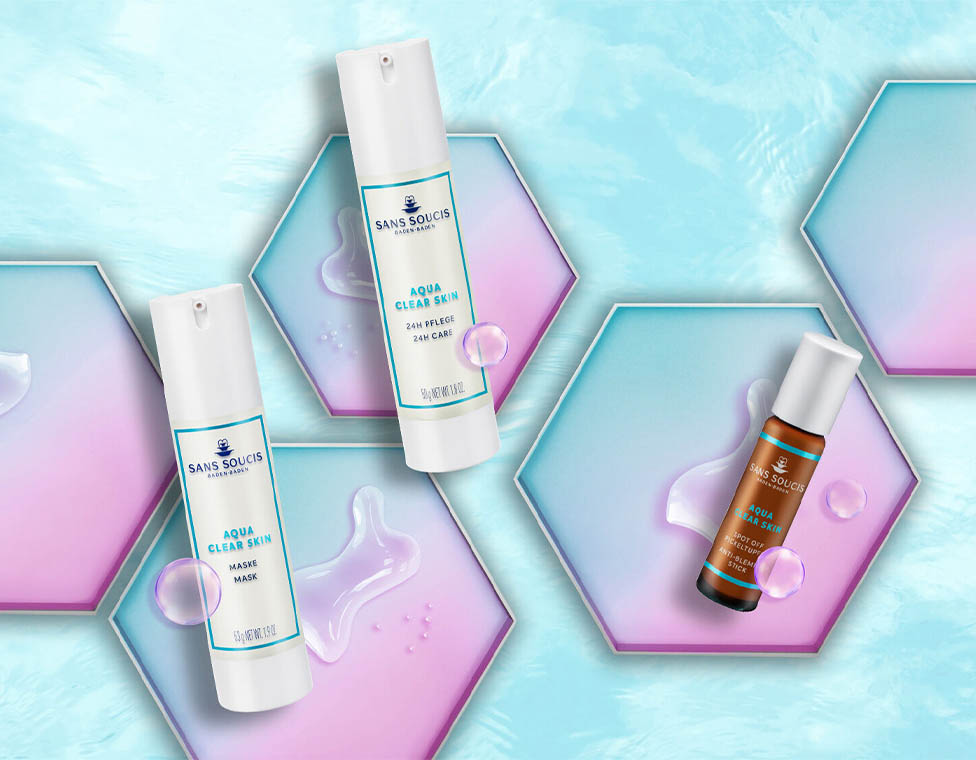 Cuidado facial piel con impurezas Aqua Clear skin sans soucis cosmética Alemana Natural